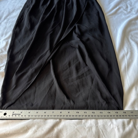 Loft 82 Women's Split‎ Wrap Front Midi Skirt Black Whimsigoth Witchy Festival - Picture 13 of 14
